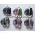 Fluorite Pedra Pedra Pingentes de urso de pedra com fio wraped